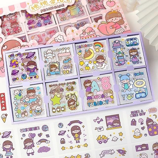 2000 Pcs Waterproof Vinyl Transparent Stickers for Kids